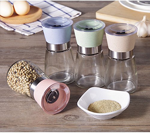 Premium Pfeffermühle von Zhenhui (grün) -Die perfekte Salzmühle,Gewürzmühle und ist auch geeignet für getrocknete Kräuter wie Chili, Nelken, Salbei, Thymian, Schnittlauch.Einstellbares Keramik-Mahlwerk und vier Farben zur Auswahl. (grün) - 4