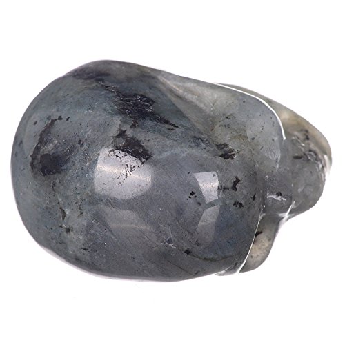 Mineralbiz 1.3 „-1.5“ Natürliche Labradorit Hand geschnitzte Kristallschädel-Edelstein Menschliche Schädel-Kopf-Skulptur Healing Reiki - 5