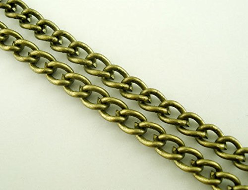 5 m Vintage bronce enlace cadena 3 x 4 mm