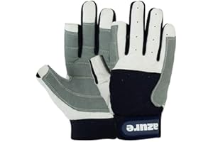 AZURE Strong Amara - Guantes de vela transpirables con palma reforzada, color azul marino, para navegación, pesca, kayak, canoa, esquí, equitación, correr, senderismo, interior y exterior, dedos completos