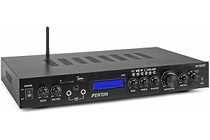 Fenton AV-150BT - Receptor Amplificador 5.1 con Bluetooth, 380 W, Radio FM, MP3, SD y Puerto USB, conexión para 2 micrófonos con Efecto Eco, Amplificador 5.1 para Cine en casa y Karaoke - Negro
