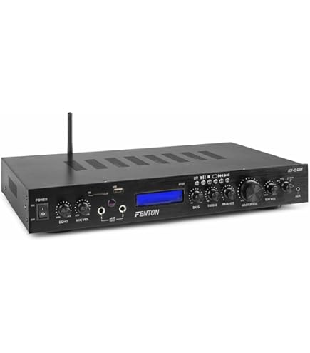 Fenton AV120BT - Amplificatore Stereo HiFi, Potenza: 2 x 60 Watt RMS (8 Ohm), Impedenza