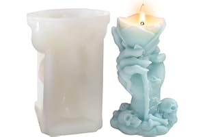 KEHO KEHO KEHONGDUN Halloween Candle Moulds,Creative 3D Skull Ghost Claw Halloween Silicone Candle Moulds,Halloween Skull Candle Molds for Candle Making,Candle Epoxy Resin Casting Aromatherapy Soap Candle Making Molds
