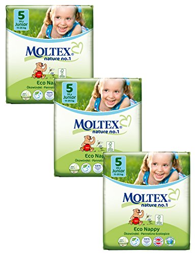 3 Packs of Moltex Nature No.1 Nappies Junior (Size 5)