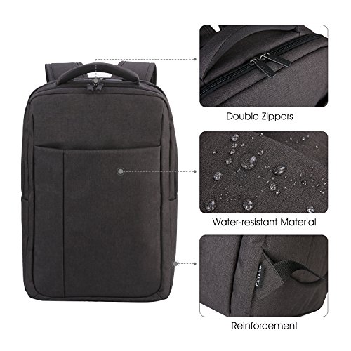REYLEO Business Rucksack Herren Und Damen Laptop Tasche Backpack Für Stadt Und Büro Schwarz Wasserdicht - 4