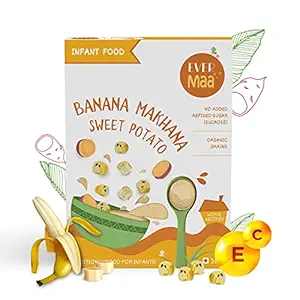 Ever Maa Banana Makhana Sweetpotato Cereal |Food for 6 months and above | Rich in Protein, Fibre, Calcium and Vitamin A | 200gm