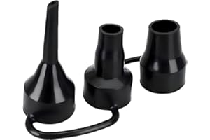 GAMMAEON Black Plastic Air Pump Replacement Nozzles 3 Sizes - Multi-Purpose Nozzle Tips for Airbed, Inflatable Mattress, Pool Floats, Electric and Manual Pumps (3 Nozzles)