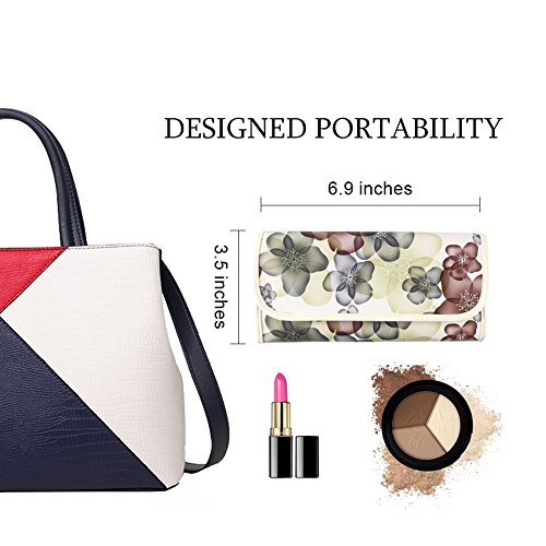 Unimeix Professional 12 Stück Make-up Kosmetik Pinsel Set Kits mit Blume (Black Flower) Muster Fall von Unimeix - 6