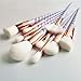 CDC® 10Pcs Unicorn Design Handle Shape Makeup Brushes Tools Set White Hair Synthetic Foundation Brush Eyeshadow Blusher with Diamond Bag