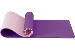 Good Nite Yoga Mat Exercise Mats Workout Pilates Fitness Mat for Women Men Non-Slip Thick 10mm High Density Gymnastics Mats with Carry Strap Tpe 183 x 61 x 1cm