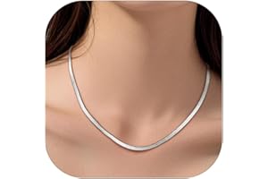 PROSTEEL Collana Serpente Girocollo Catena Piatta 32/38/46CM Choker a Strati Tripla Placcatura Collana Spina Pesce Impermeabile Non Sbiadisce