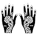 Mehndi Stencil Tattoo Stencil Henna Designs 2 pieces for Left and Right Hand - single use S105 for Henna, Glitter, Air Brush Tattoo