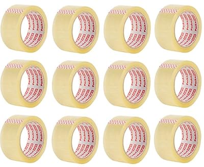Packatape Lot de 12 ruban adhésif - Emballage Packatape, transparent
