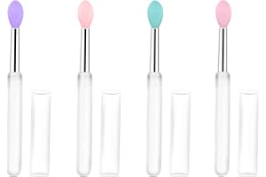 Unaone Silikon Lippenbürsten 4 Stück,Lippenstift Stab Applikator,Lippenpinsel mit EVA Tasche,Silikon Lipgloss Pinsel,Concealer Lippenapplikator Lippenpinsel für Kosmetik Peeling-Bürste,4 Farben