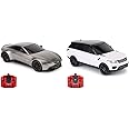 CMJ RC Cars™ Aston Martin Vantage Officially Licensed Remote Control Car. 1:24 Scale Grey & TM Range Rover Sport Remote Control Car 1:24 scale with Working LED Lights, Radio Controlled Supercar