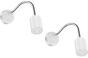 ledscom.de 2 pzas. lámpara de lectura WAIKA con cuello de cisne e interruptor blanco mate, incl. lámpara LED GU10 de 468lm, blanco cálido