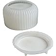 FirstTry Box Resin Molds I Concrete Round Short Silicone Epoxy Casting Mould with Lid I for DIY Handmade Necklace Earring Art Crafts Jewelry Storage Box Ring Trinket Container Decorations (Stripes)