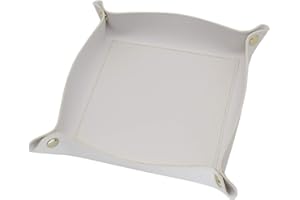 GUBEE Organizer ze skóry PU, wodoodporne i łatwe do czyszczenia pudełko do przechowywania toaletki, taca na artykuły pa, taca na klucze na biżuterię na monety (biała)