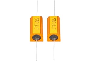 YOKIVE 2 Pcs Aluminum Case Resistor, Office LED Converter Replacement Wirewound Resistance, Great for Daily Use (Gold, 5W 1K Ohm)