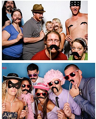 JZK® 58 tlg Foto requisiten verkleidung accessoires masken schnurrbart lippen brille krawatte tabakspfeife hüte bärte photobooth photo booth props zubehör set kit für neujahr hochzeit geburtstag party abschlussfeier etc. (versand ort Deutschland) - 4