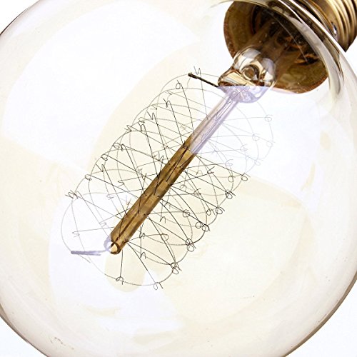 KINGSO Edison Vintage Glühbirne (E27, 60W, 220V,G80) Deko Globe Retro Glühlampe Antike Stil G80 Fadenlampe warmweiß - 3