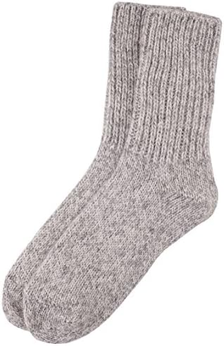 Pure Wool, Ribbed top, Winter Socks For Men and Women, Contains 80% of Wool (9-10,5 (EU 43-45), Light Grey)