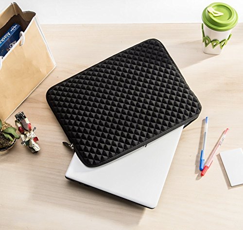 WIWU Diamant Streifen Neopren Laptop Sleeve Schutzh  lle f  r Macbook Air   Pro Retina mit Aufladung Er  ffnung  Schwarz  15 Zoll 