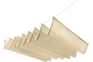 TOPCHANCES Toldo retráctil con forma de onda, personalizable, ajustable, para patio, gazebo, resistente al desgarro, impermeable, protector solar anti-UV, lona para exteriores, jardín, balcón, playa