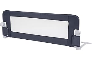 GYMAX Bed Rails for Toddlers, Foldable Baby Bed Guard with Safety Strap, Swing Down Children Safety Bedrail for Kids Twin, Single, Double, Full Size Queen & King Mattress (Gray, 120CM)