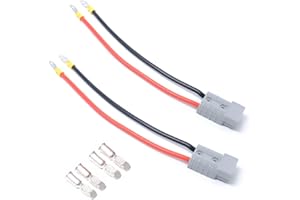 VORCOOL One Pair 50A 600V Battery Quick Disconnect Connector Plug Trailer Winch Connector with 25cm Cables (Grey)