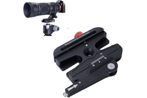 iShoot All-Metal Quick Self-Locked Long Lever Clamp Converter Adapter with Knob Fine-Tuned, Compatible with Manfrotto 200PL Plate & Arca-Swiss Fit Camera Quick Release Plate & Tripod Ball Head
