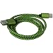 Produktbild PhoneStar Typ-C USB 3.1 SuperSpeed geflochtenes Textil Ladekabel und Datenkabel 1 Meter für Apple New MacBook 12,Google Chromebook, Nokia N1 Tablet, OnePlus 2, Nexus 5X, Nexus 6P, ChromeBook Pixel und weitere Modelle mit Typ-C USB 3.1 Anschluss in grün