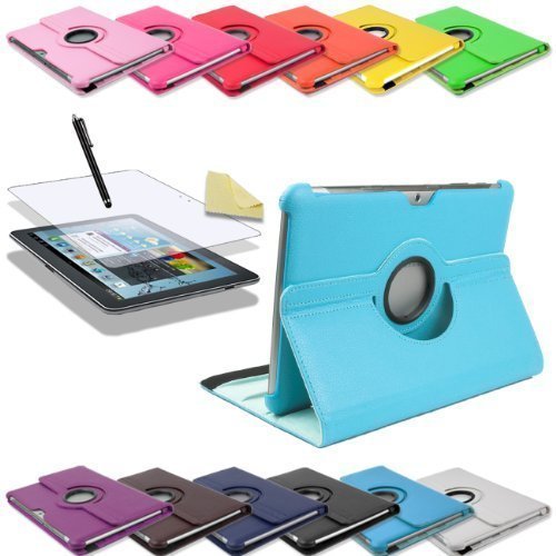 3in1 SET 360   Edle Schutztasche f  r Samsung Galaxy Tab 2 10 1 P5100 P5110   Folie   Pen Tasche Etui H  lle  Hellblau 
