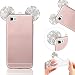 Produktbild P8 Lite Hülle, MOMDAD Diamant Bling Strass Handyhülle für Huawei P8 Lite Schutzhülle Handmade Cartoon Maus Mouse Ohr Ear Rückseite Case Cover Transparent TPU Silikon Weich Glitzer Glänzend Telefonkasten Abdeckung Schutz Kratzfeste Stoßdämpfende Handy Tasche Schale Bumper - Kristall Klar
