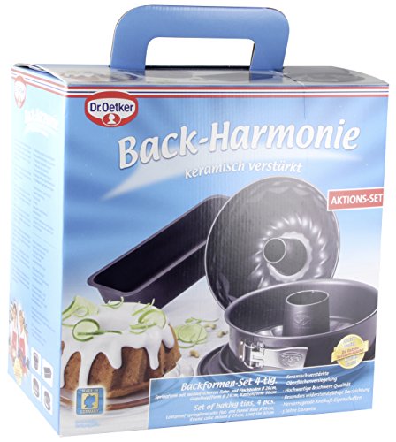 Dr. Oetker 4er Backformen-Set, Kuchen Backform (Kuchenform: Spring-, Kasten- und Gugelhupfform), Backblech antihaft, Menge: 1 x 4er Set - 7