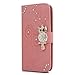 Produktbild Tophung Huawei P20 Lite Flip-Hülle, Bling Diamond Clear Crystal Premium PU Leder Folio Schutzhülle Embossed Eulen mit Ständer Kartenhalter-Schutzhülle für Huawei P20 Lite