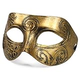 TOOGOO(R) Mens Adult Masquerade Greek Roman Facial Mask For Fancy Dress Masked Ball Golden