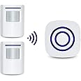 HommyFine Motion Sensor Alarm Detector, Wireless Visitor Door Entry Chime Alart with PIR Motion Sensor Detector and Plug-in Receiver for Business Home Office or Shop