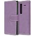 Produktbild LG Zero / Class / H740 Hülle, Chreey Matt Leder Tasche Retro Handyhülle Magnet Flip Case mit Kartenfach Geldbörse Schutzhülle Etui [Lila]