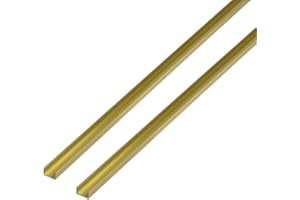 Alberts 497675 Lot de 2 profilés en U en laiton 1000 x 6 x 6 mm