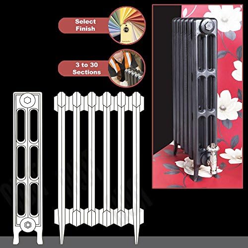 The Gladstone 3 Column 11 Section - 645mm (H) x 709mm (W) Traditional Victorian Cast Iron Radiator