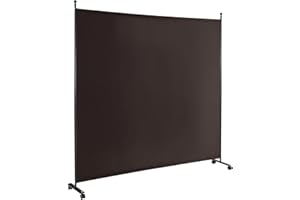 ‎GIANTEX GIANTEX Paravent Raumteiler innen auf Rollen Trennwand Sichtschutz 1 teilig 184x184 cm Raumtrenner klappbar Spanische Wand freistehend mit Breiten Füßen Stellwand aus Stoff Privatschutz