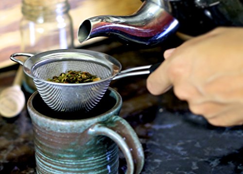 LiveFresh Fine Mesh Stainless Steel Mini Tea Strainer with Non Slip Handle – 3 inch – Ideal Size for Straining Teas and Cocktails or Sifting Flour, Sugar, Spices, and Herbs by LiveFresh - 3