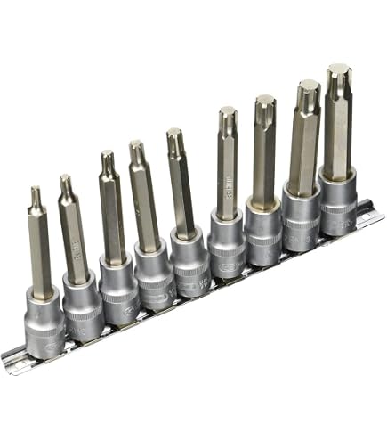 Chiavi RIBE Acciaio S2 Set Punte RIBE 22 Pezzi - M4-M18 Con Accoppiatori 1/2 E 3/8 Pollici Set Punte Maschio - 3