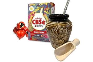 THE YERBA PROJECT CBSe Yerba Mate Tea Set |Natural Strong Energy Drink |CBSe Mate Tea Complete Set| Energy Booster| Begginer's Kit|Yerba Mate CBSe ENERGY GUARANA 500g Kit|Ceramic Cup Gourd 300ml|Bombilla|Wooden Scoop