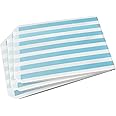 Sabco - 100 Blue Sweet Candy Striped Paper Bags 5 x 7" for Confectionary Party Favour Pick n Mix Wedding Sweets Gift Bag (100, 5 x 7")