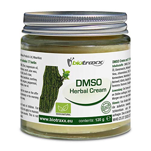 Biotraxx DMSO (Dimethylsulfoxid) Herbal Creme XL 120g Höchste Qualität Hergestellt in Deutschland