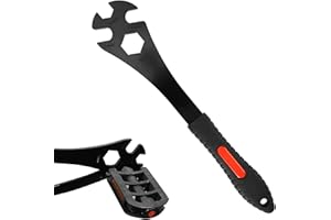 Oumers Vélo Clé à Pédale, Clé à Pédale de Vélo avec Poignée Extra Longue de 323 mm, Clé Multifonctionnelle de Retrait de Pédale de 15 mm, 16 mm et Trou Hexagonal de 24 mm pour a Réparation du Vélo