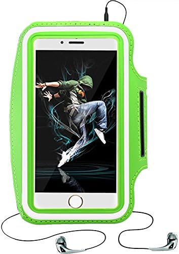 Gudior Running &amp; Exercise Armband for iPhone X, 8, 7 Plus 6 Plus 6s Plus ;Samsung Galaxy S6/S7 Edge s8/s8 Plus, LG G5, Note 2/3/4/5, Key Holder,Hiking,Cycling,Walking Sport Armband. (Above 5''-green)