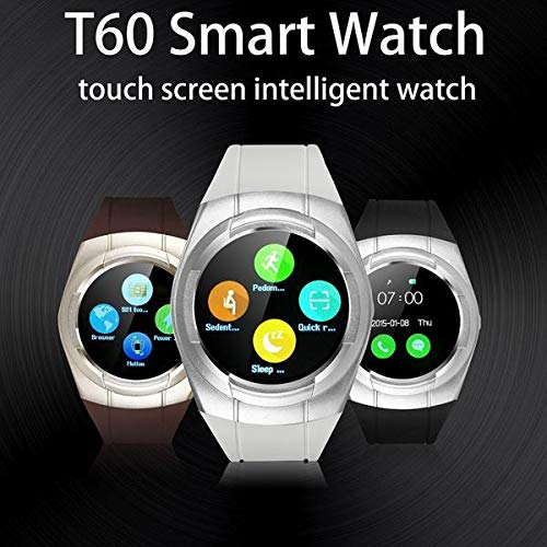 YTYCJSFH Smart Watch Watch Round Support SIM&TF Card With Facebook Watchs Fitness Watch Phone For Android (Color : Gold, Size : T60)